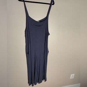 Sleeveless Navy Jumpsuit with Flowing Wide Legs